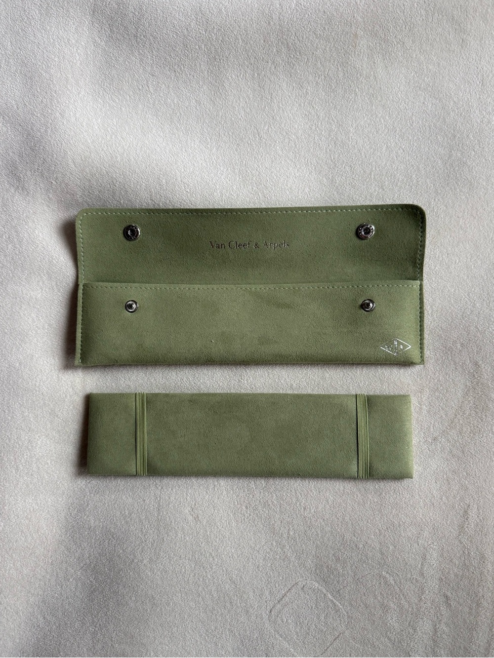 Van Cleef & Arpels travel suede pouch with snap buttons